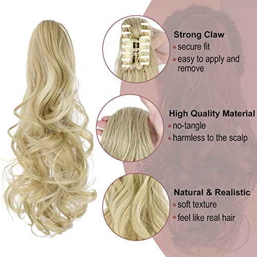 Ponytail Extension Clip Curly Wavy Pony Tails Clip-on Long Hairpiece Jaw for Women